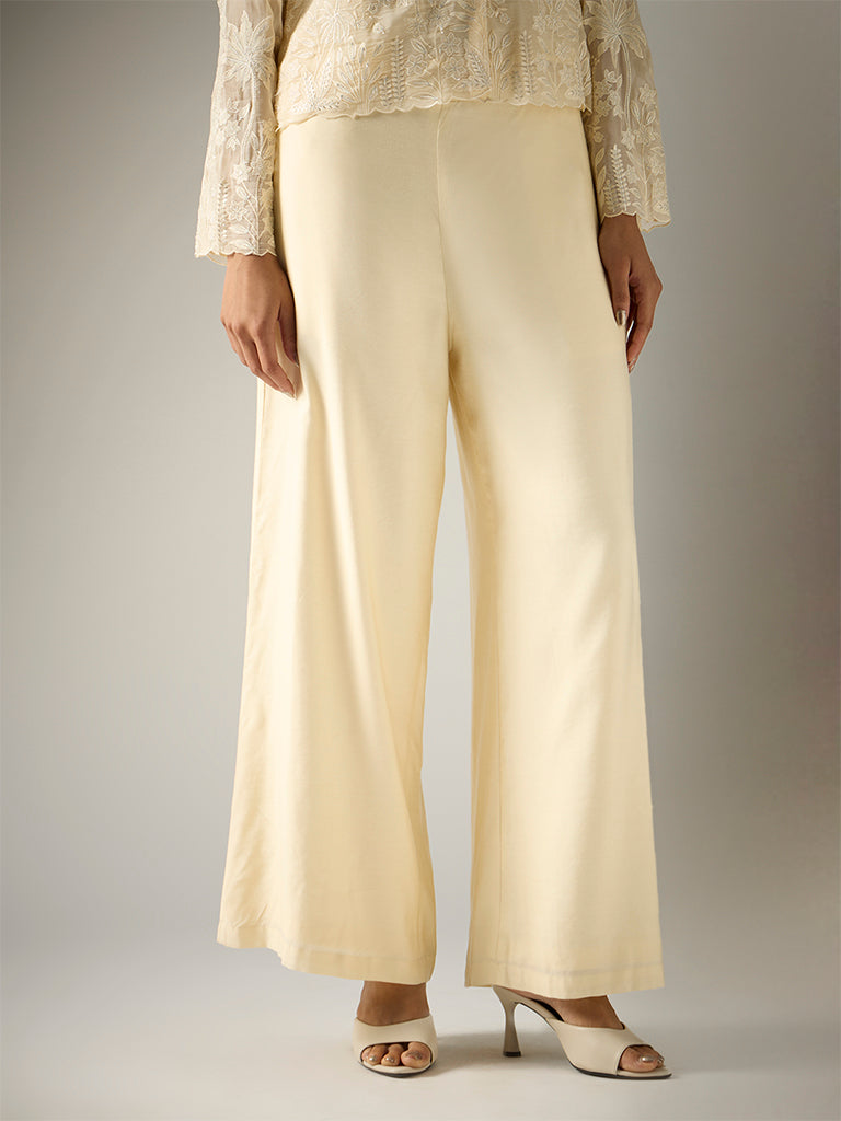 Wide-Leg Pants – Cream