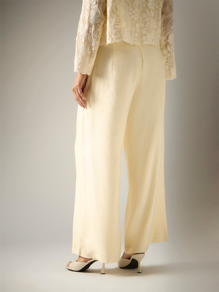 Wide-Leg Pants – Cream