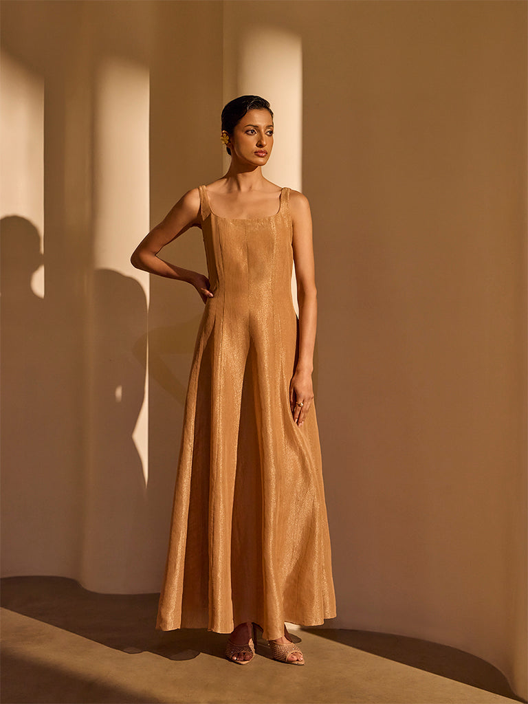 Maxi Dress with Jacket Set - Mustard