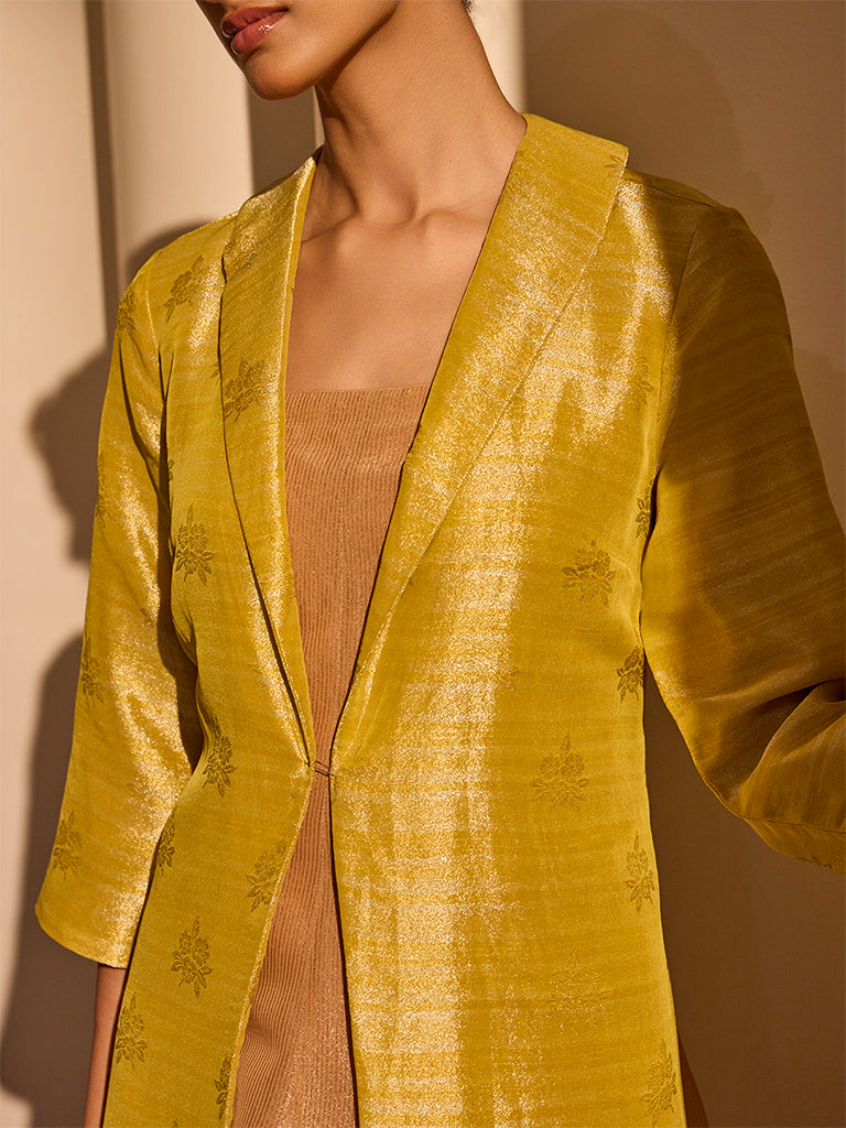 Maxi Dress with Jacket Set - Mustard