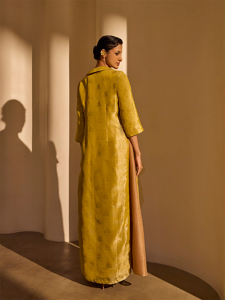 Maxi Dress with Jacket Set - Mustard