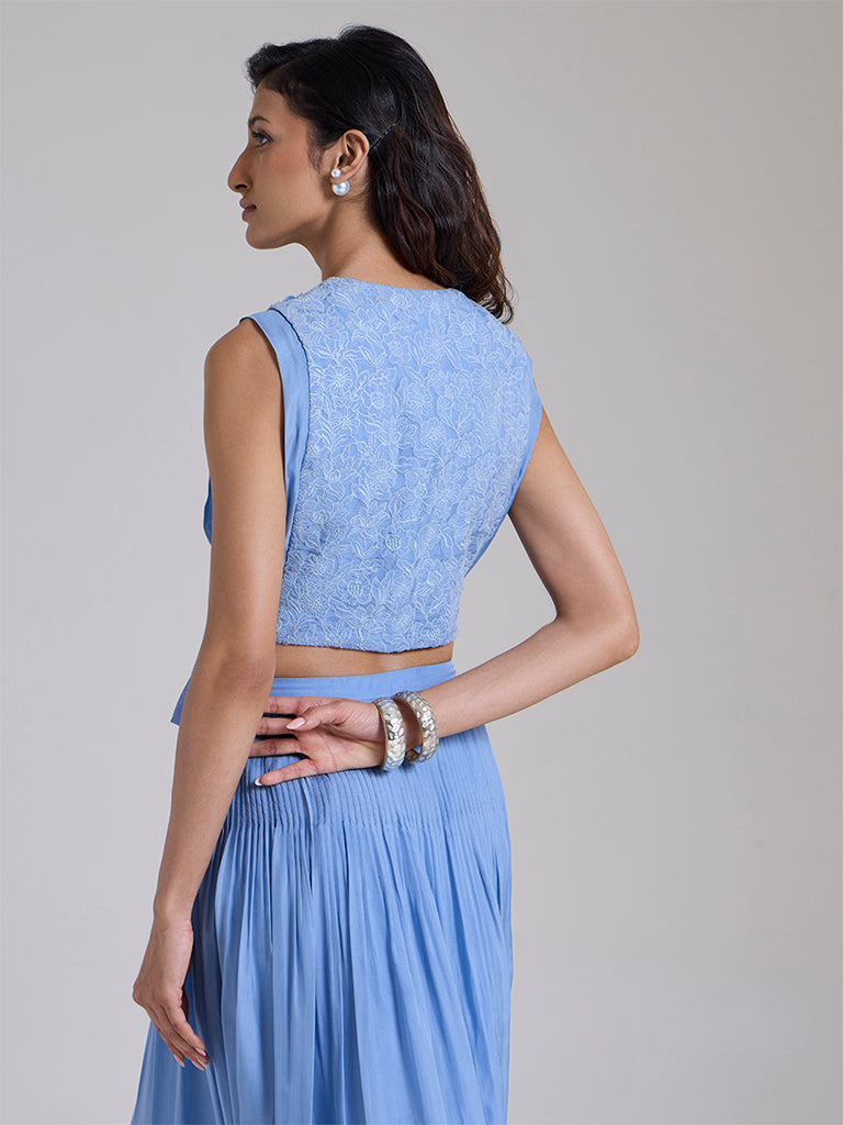 Floral Applique Top - Blue