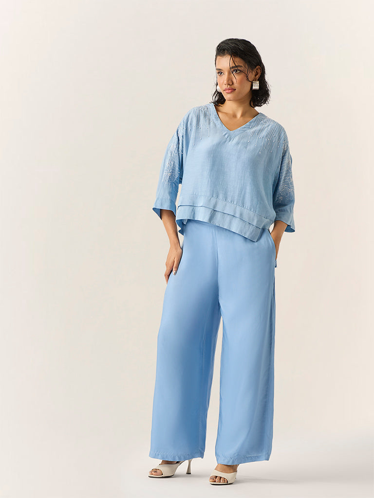 Wide-Leg Pants – Blue