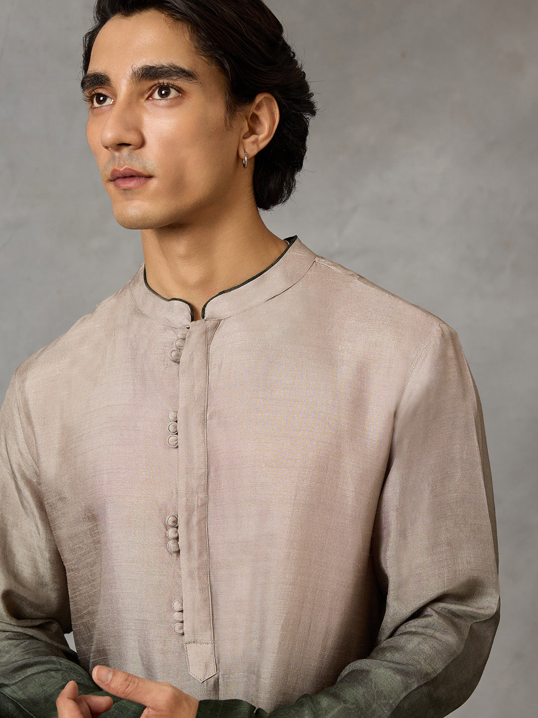 Ombre Printed Kurta - Olive