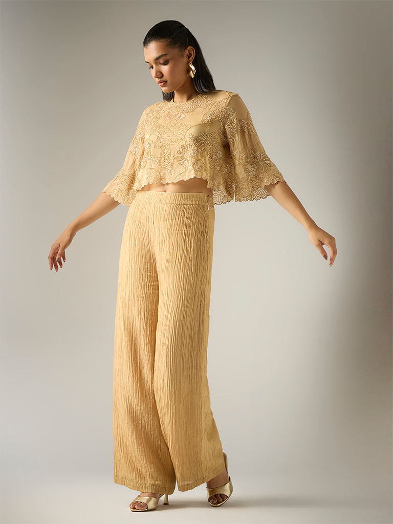 Embellished Crop Top – Gold