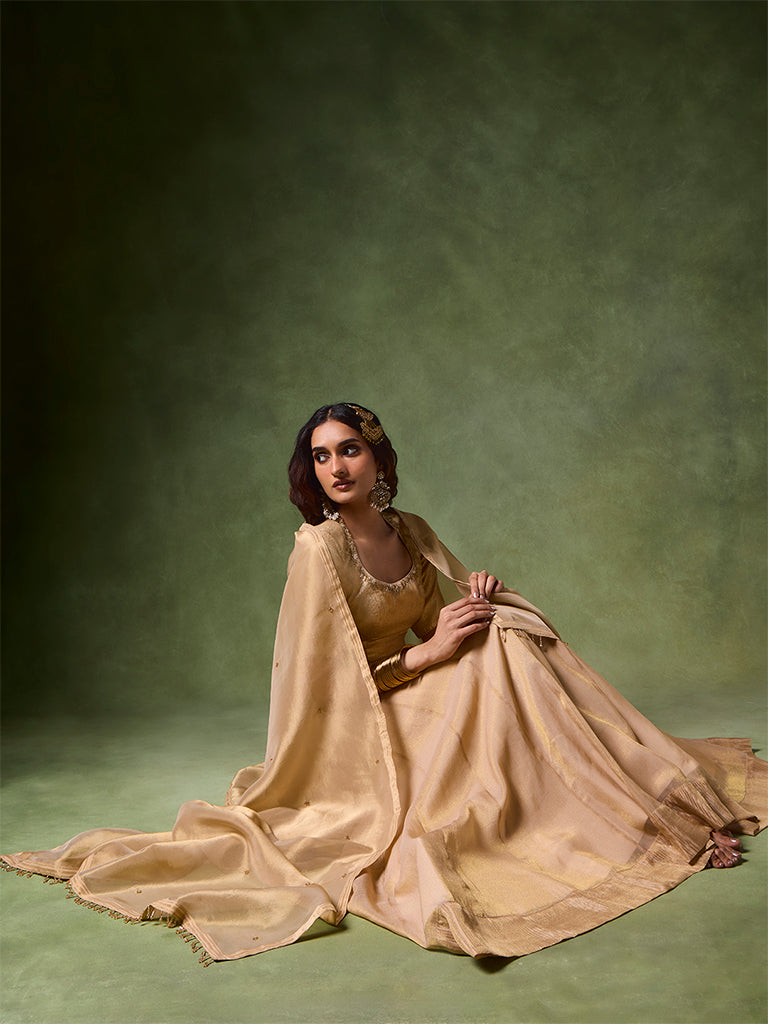 Flared Maxi Skirt – Beige