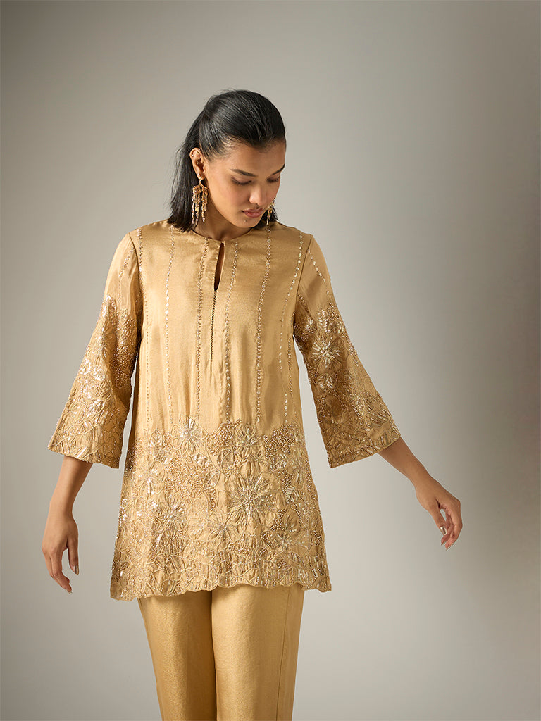 Embellished Kurta – Gold