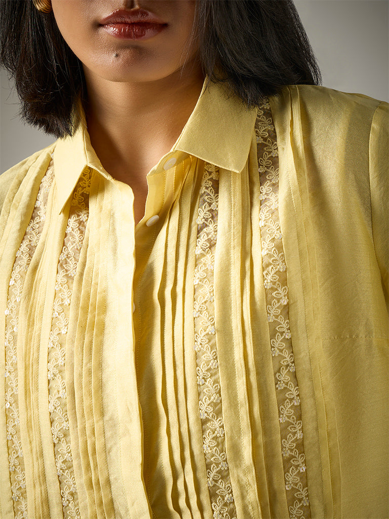 Shirt with Camisole – Yellow