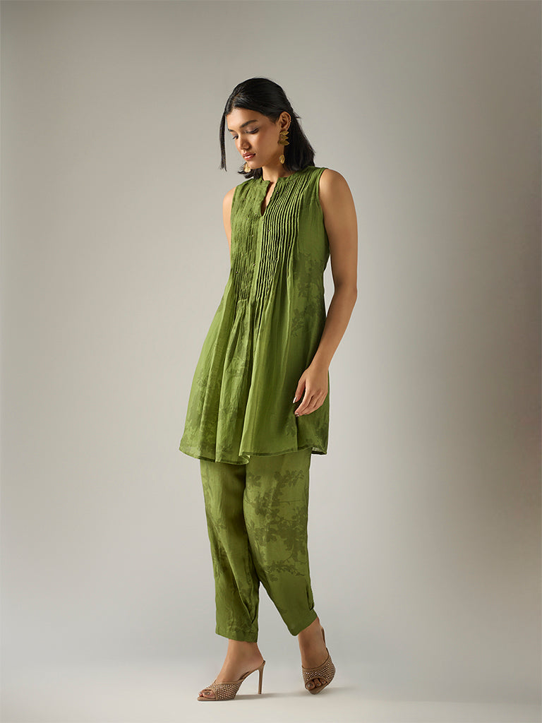 Floral Printed Kurta – Green