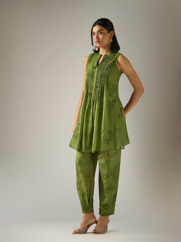 Floral Printed Kurta – Green