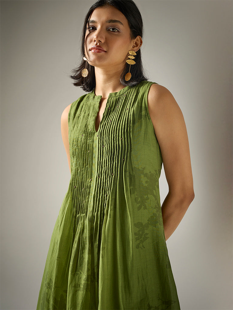 Floral Printed Kurta – Green