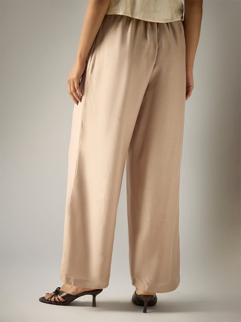 Wide-Leg Pants – Beige