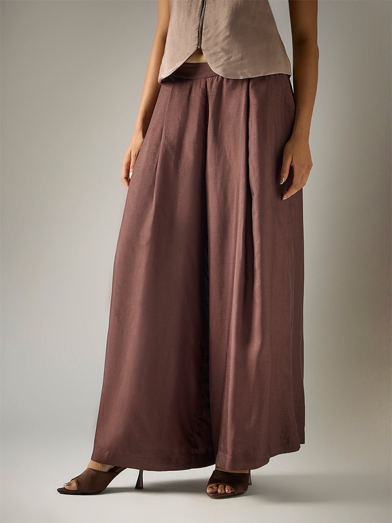 Wide-Leg Pants – Brown