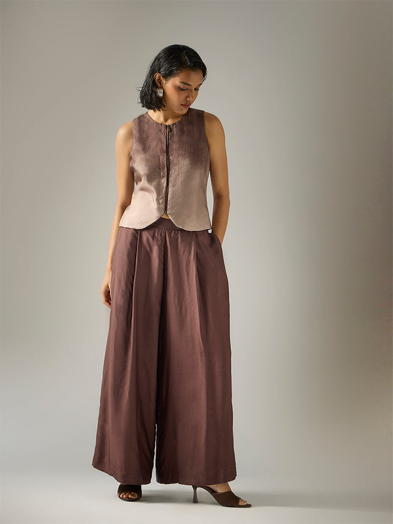 Wide-Leg Pants – Brown