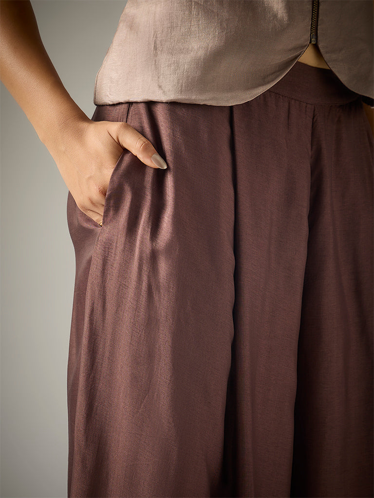 Wide-Leg Pants – Brown