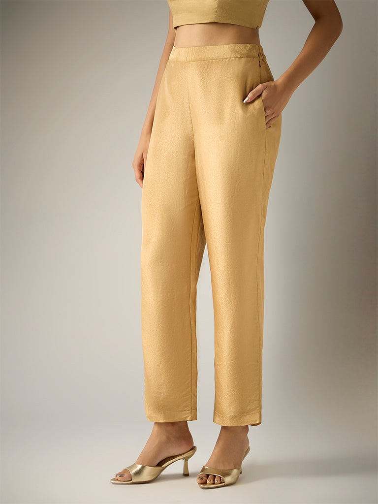 Straight-Leg Pants – Gold
