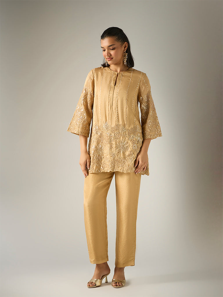 Straight-Leg Pants – Gold