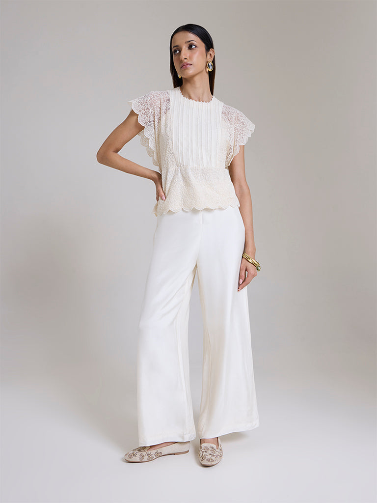 Lace Detailed Top - White