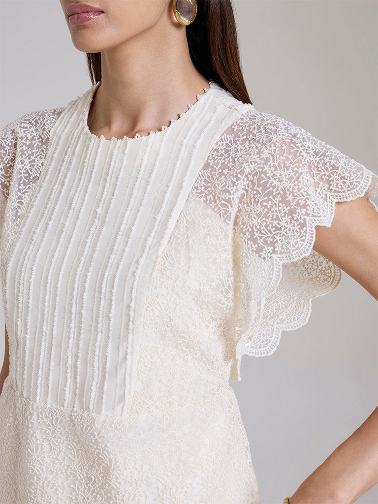 Lace Detailed Top - White