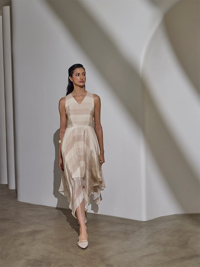 Striped Dress - Beige