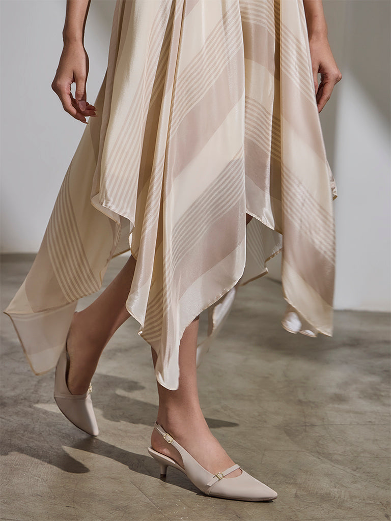 Striped Dress - Beige