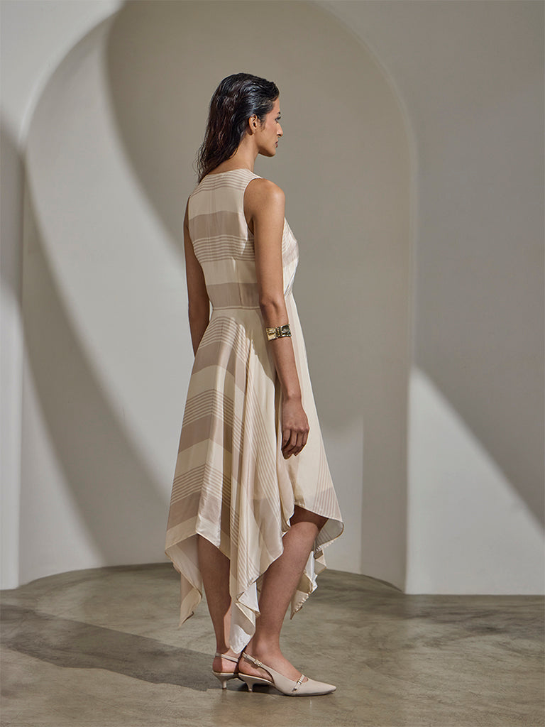 Striped Dress - Beige