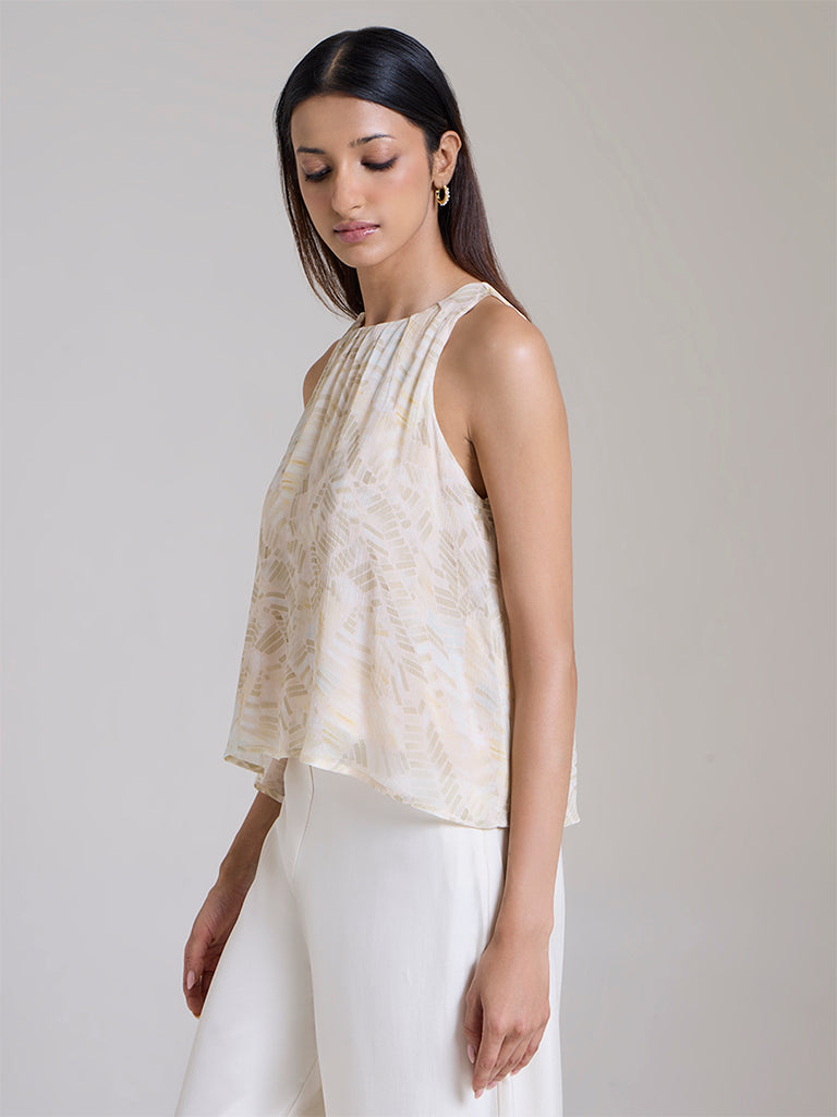 Printed Top – Ivory