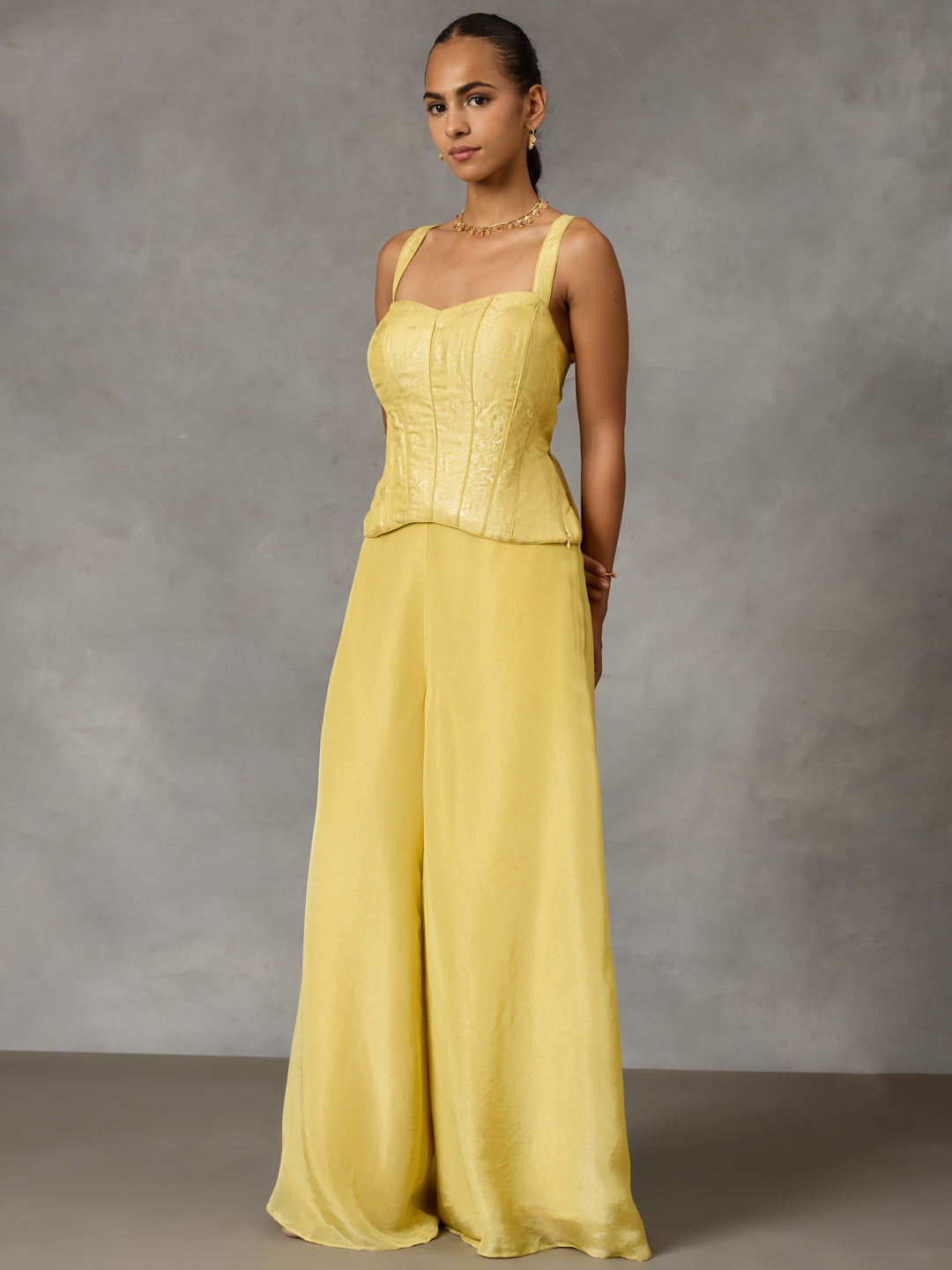 Jacquard Corset - Yellow