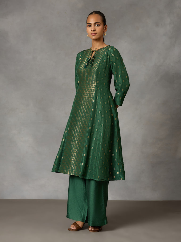 Jacquard Kurta - Green