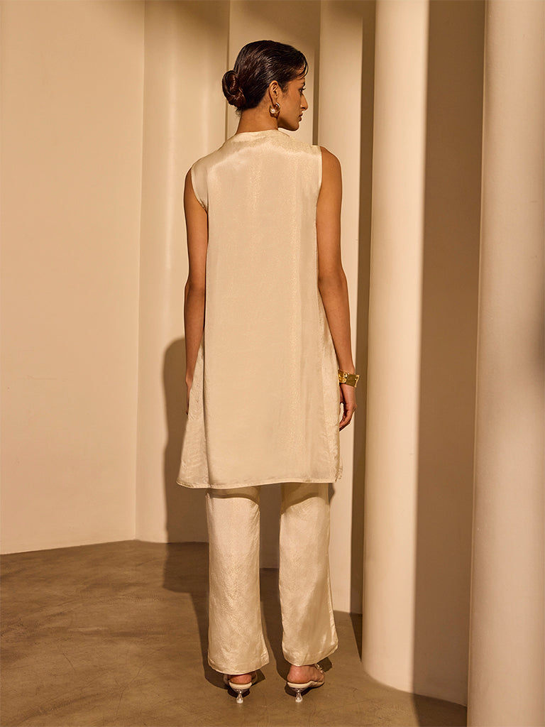 Embroidered Kurta – Cream