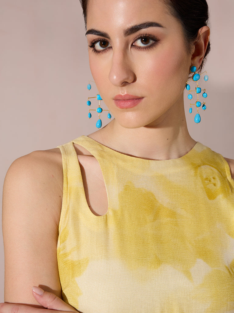 Printed Maxi Dress – Yellow