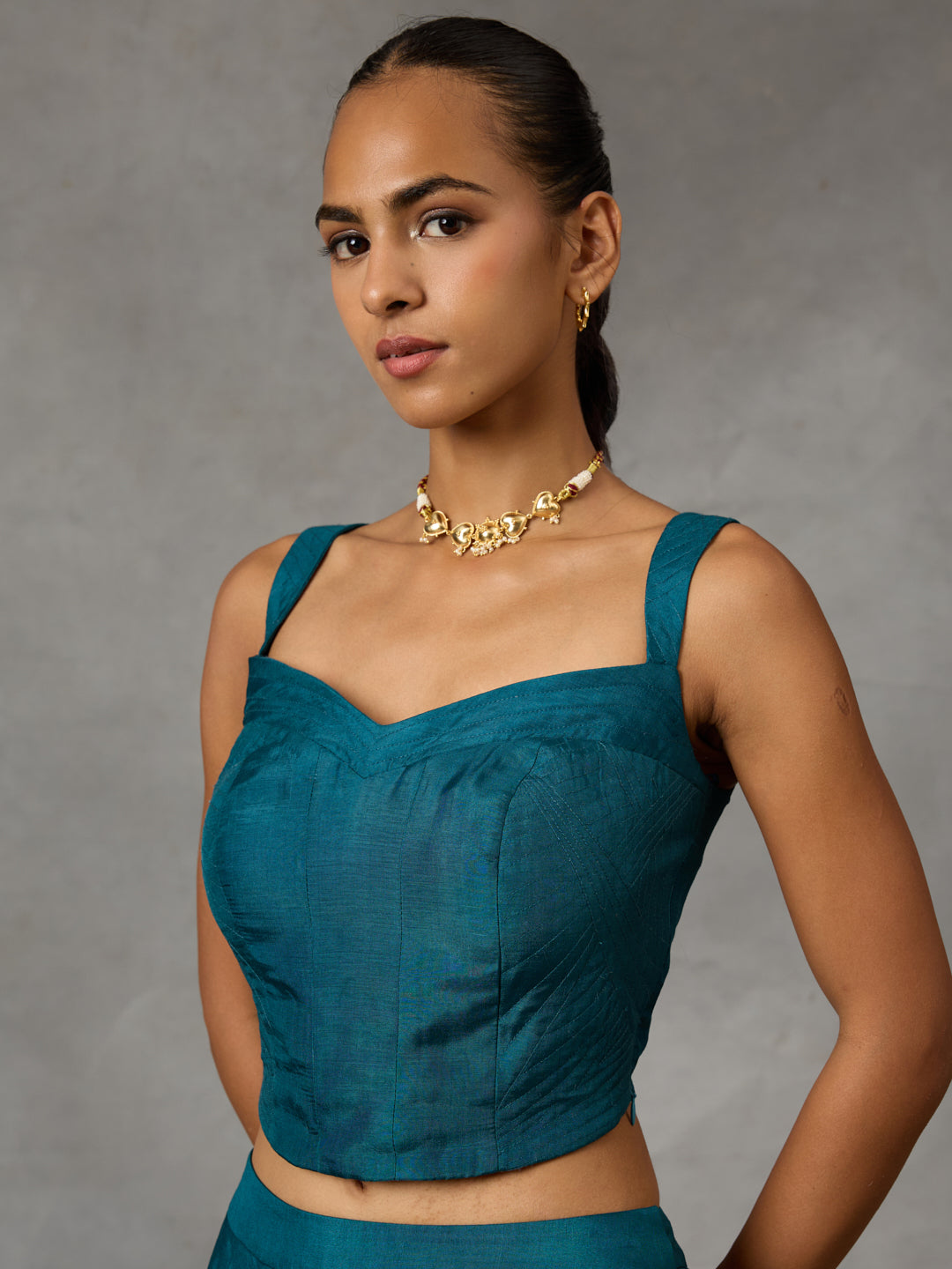 Quilted Corset – Teal