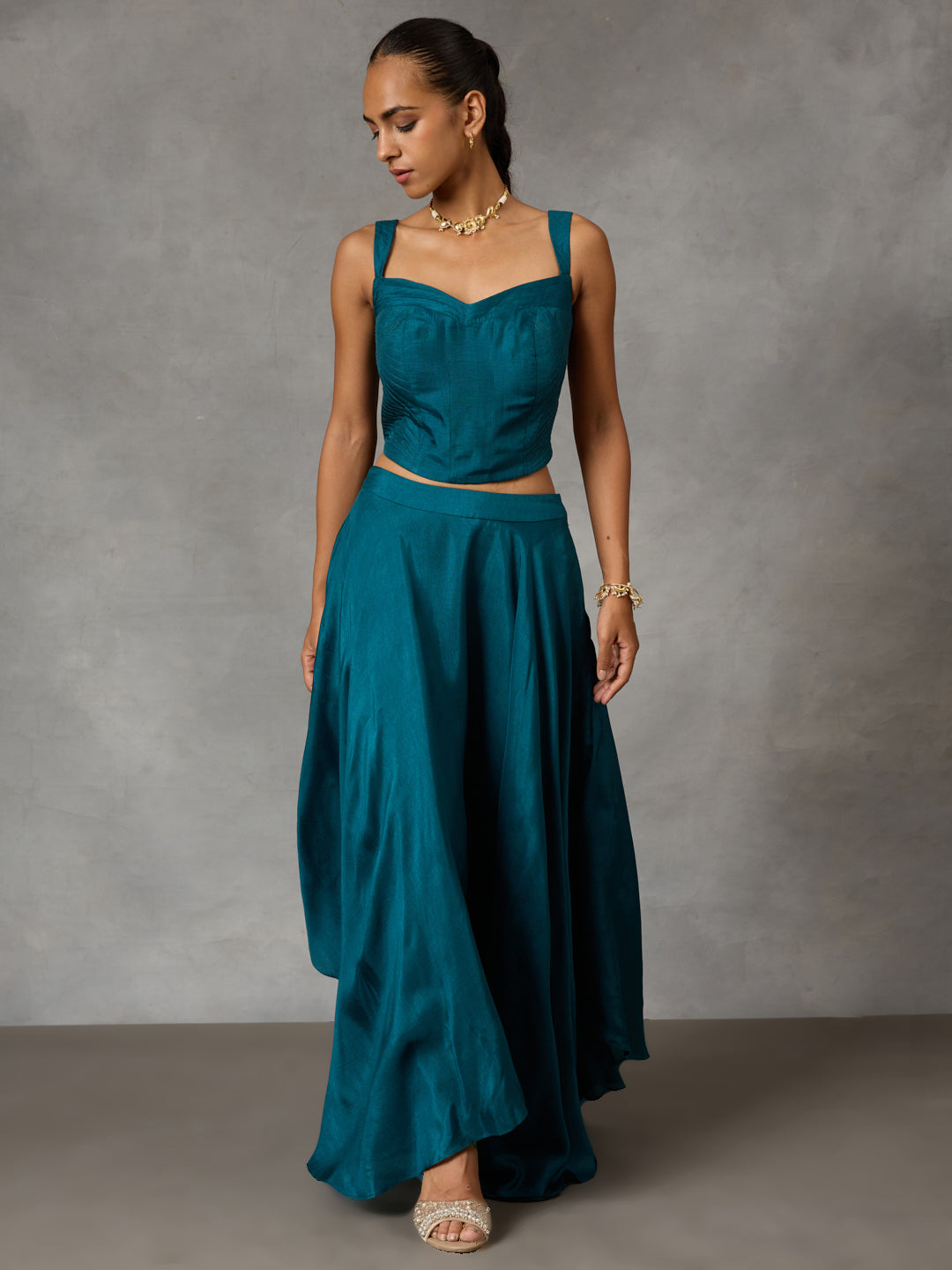 Quilted Corset – Teal