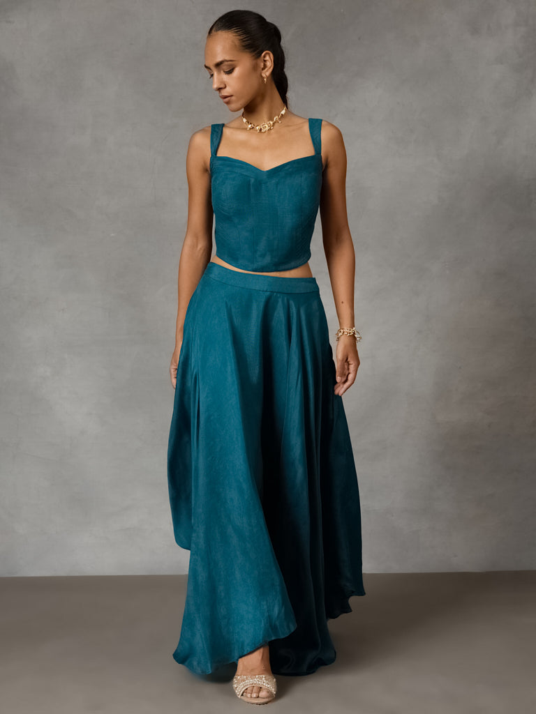 Quilted Corset – Teal