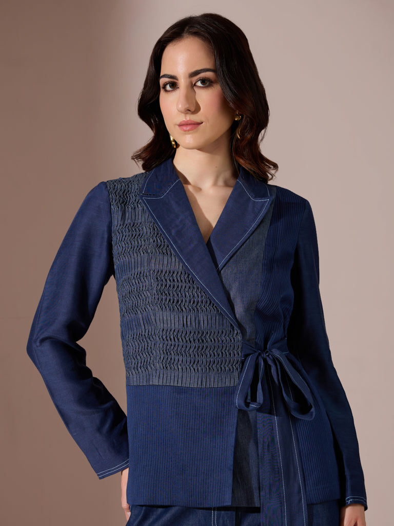Denim Wrap Jacket - Blue