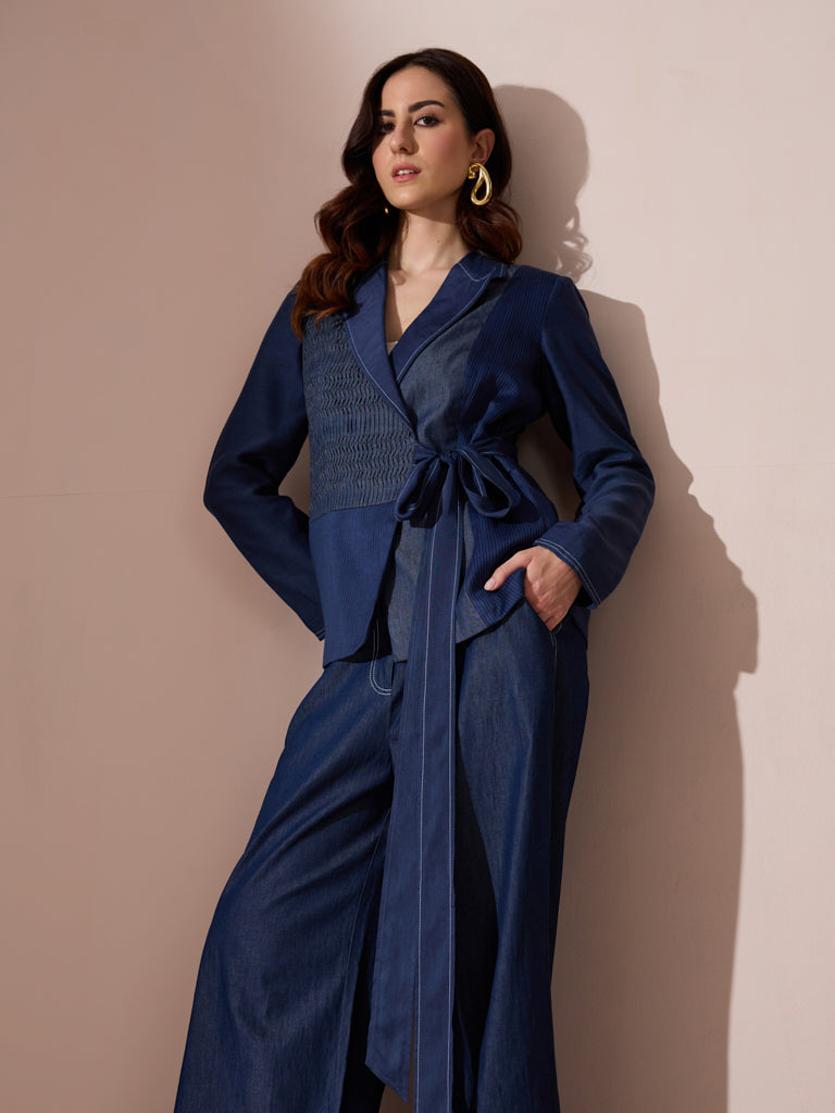 Denim Wrap Jacket - Blue