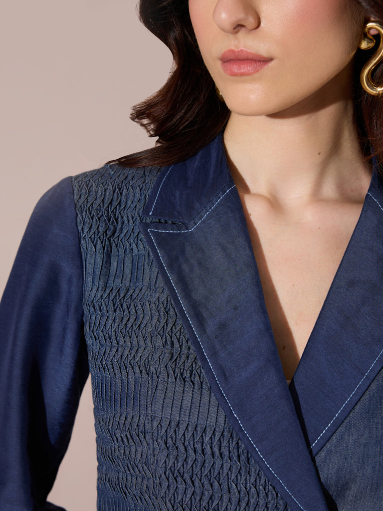 Denim Wrap Jacket - Blue