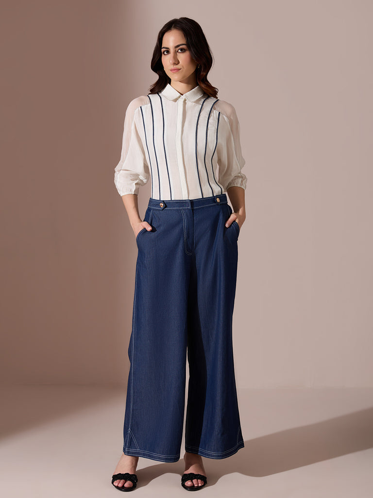 Pinstripe Shirt - White