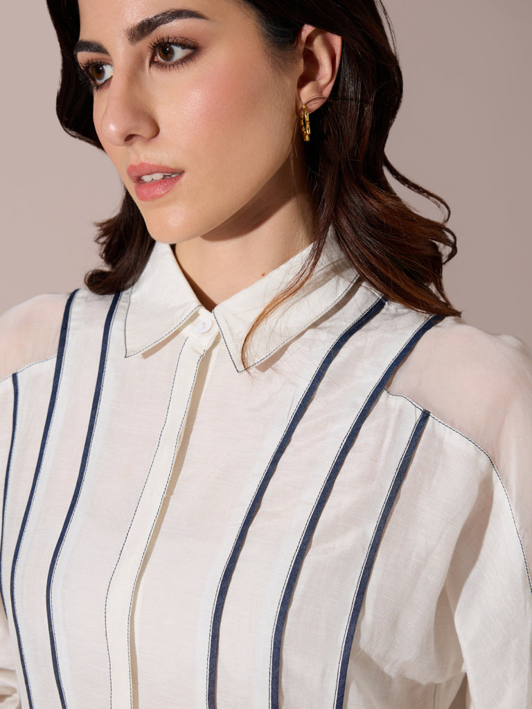 Pinstripe Shirt - White