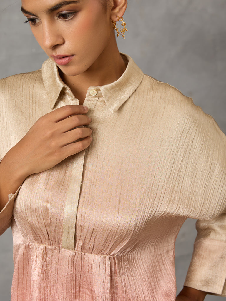 Samoh Ombre Satin Top – Pink