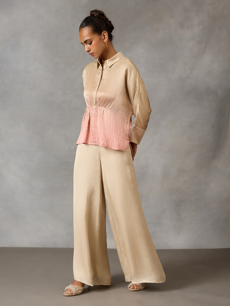Samoh Ombre Satin Top – Pink