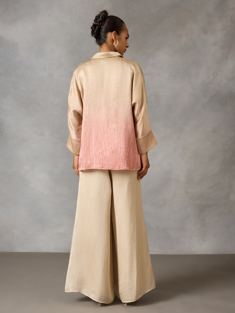 Samoh Ombre Satin Top – Pink
