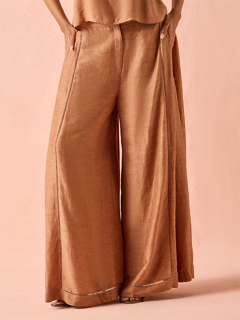 Wide-Leg Pants – Brown