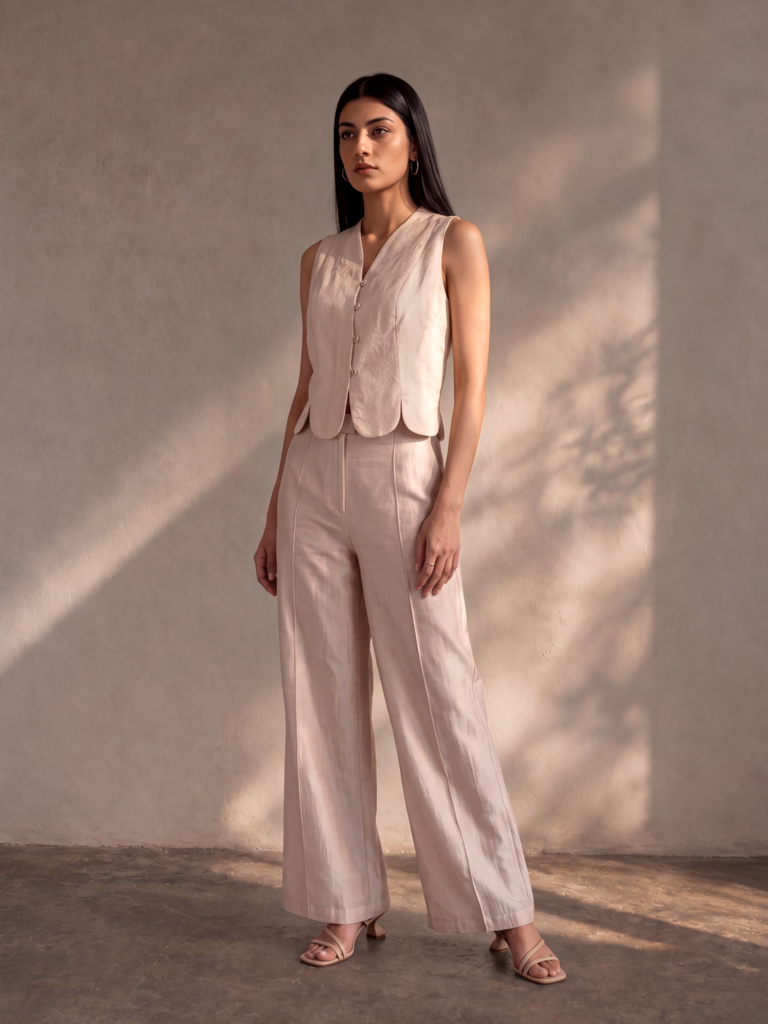 Scallop Top - Beige