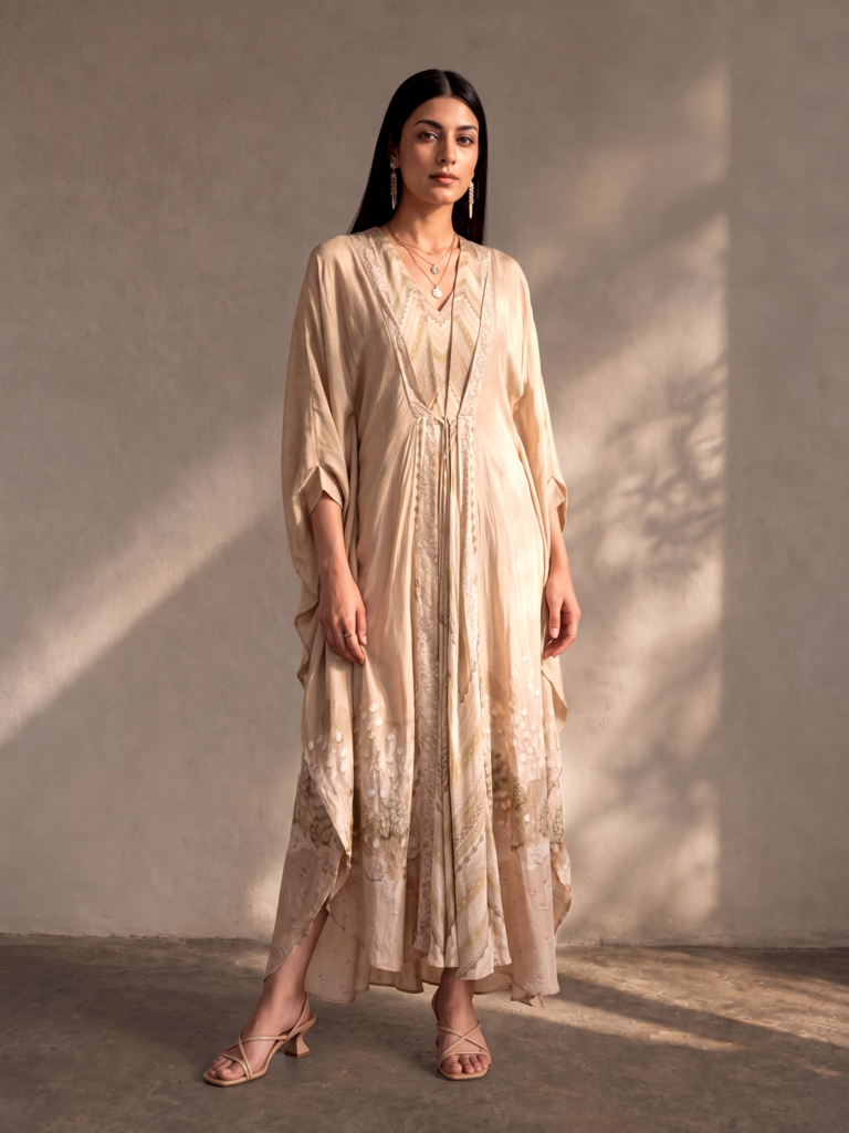 Samoh Printed Kaftan - Beige