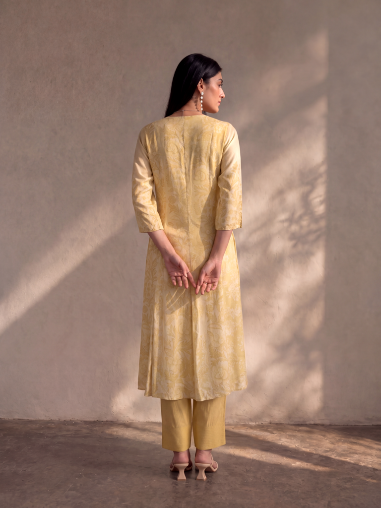 Printed Kurta Set - Yellow