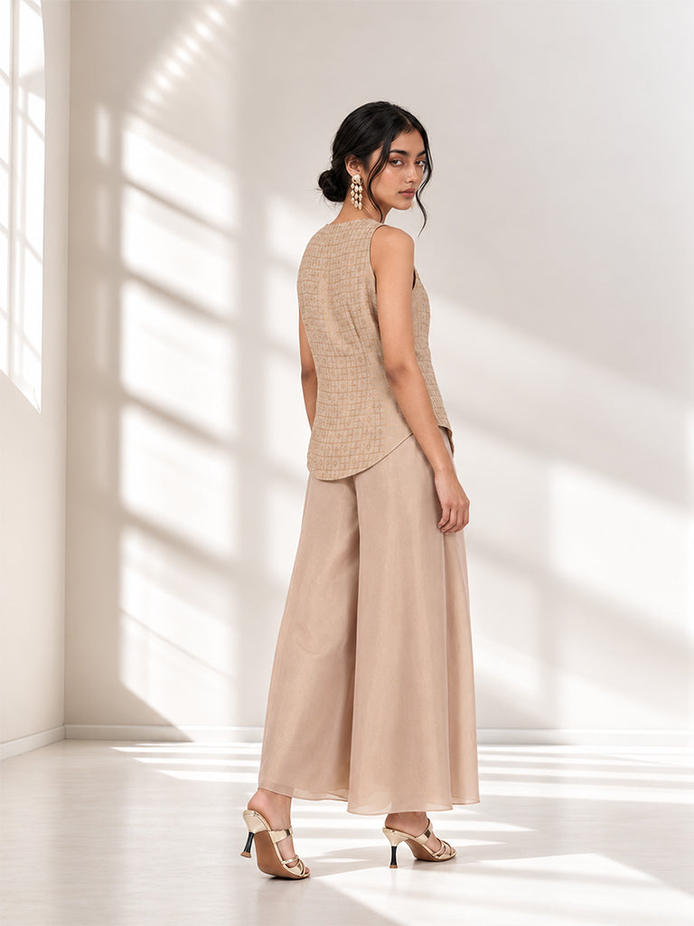 Embellished Co-ord Set - Beige