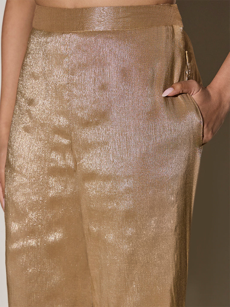 Straight-Leg Pants - Gold