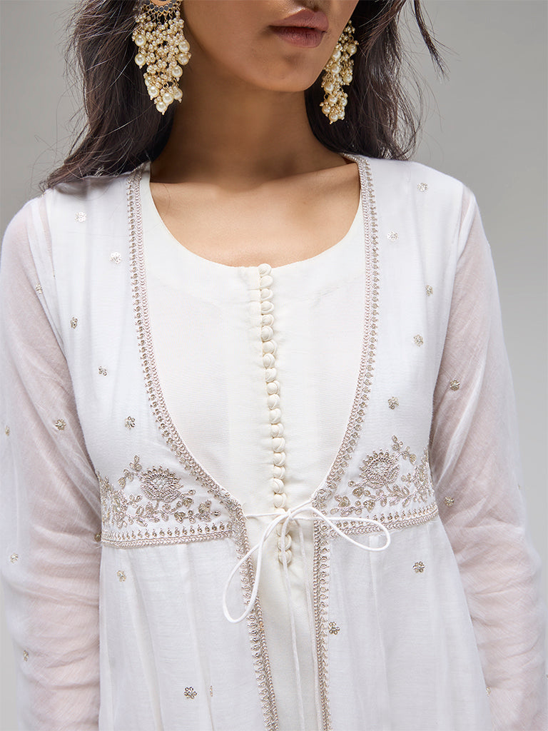 Embroidered Co-ord Set – Ivory