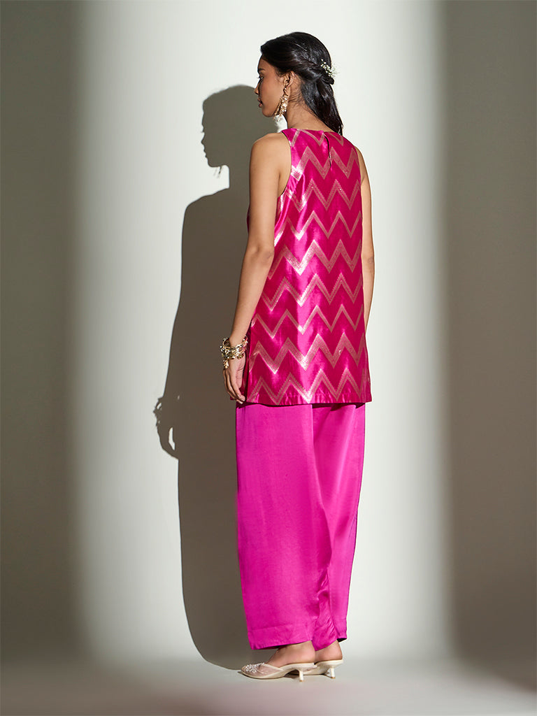 Chevron Kurta Set – Fuchsia